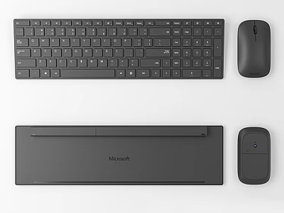 Microsoft Modern Wireless Computer Accessory Set With Keyboard Mouse And Trackpad 3d model