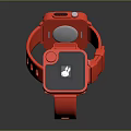 Red Smartwatch Modern Design With Square Dial Digital Display And Silicone Strap