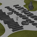 Zen Garden Design With Stone Path Raked Sand And Decorative Stones