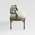 Classic Sofa Bench With Carved Metal Frame And Light Colored Upholstery
