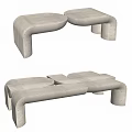 Modern Concrete Public Chair Design With Curved Structure And Modular Shape