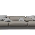 Modern three-seat sofa multiplayer sofa 3d model