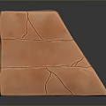 Orange Cracked Stacked Wooden Stone Decorative Blocks with Natural Texture