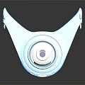 Blue Spacecraft With Transparent Dome And Flying Saucer Like Design For Space Exploration