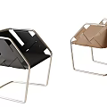 Contemporary Dining Chairs With Black Brown Woven Design And Metal Frames