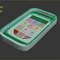 Computer External Numeric Keypad With White Green Housing And Functional Digital Keys Design 3d model