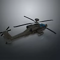 Detailed Military Helicopter Model With Gray Body Main Rotor Tail Rotor And Radar Dome