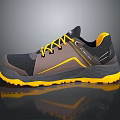 Durable Breathable Work Safety Shoes With Non Slip Sole And Yellow Accents