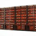 Modern Luxury Wine Cabinet With Wooden Design Metal Frame And Illuminated Bottles