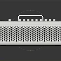 Modern White Portable Speaker With Honeycomb Grille Handle And Control Buttons
