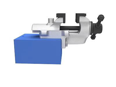 Heavy Duty Bench Vice With Blue Base And Metal Clamping Mechanism 3d model