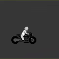 Detailed Black Lego Motorcycle Ridden By Lego Figure On Reflective Surface