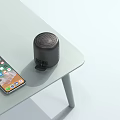 Smartphone And Portable Speaker On White Table Modern Digital Accessories 3d model