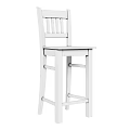 White Wooden Bar Stool With Slatted Back In Simple Modern Style 3d model