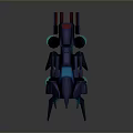 Futuristic Sci Fi Mechanical Creature With Purple Blue Glowing Elements Sharp Wings And Green Glowing Base 3d model