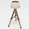 Modern Floor Lamp With Wooden Tripod Base And Beige Lampshade For Home Decor