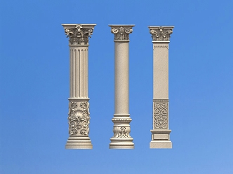 European style villa building exterior Roman column European style building material exterior Roman column 3d model