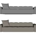 Modern Light Gray Leather Sectional Sofa With Soft Pillow And Comfortable Design 3d model