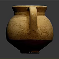 Traditional Clay Pot Sculpture Carving With Two Handles And Intricate Patterns