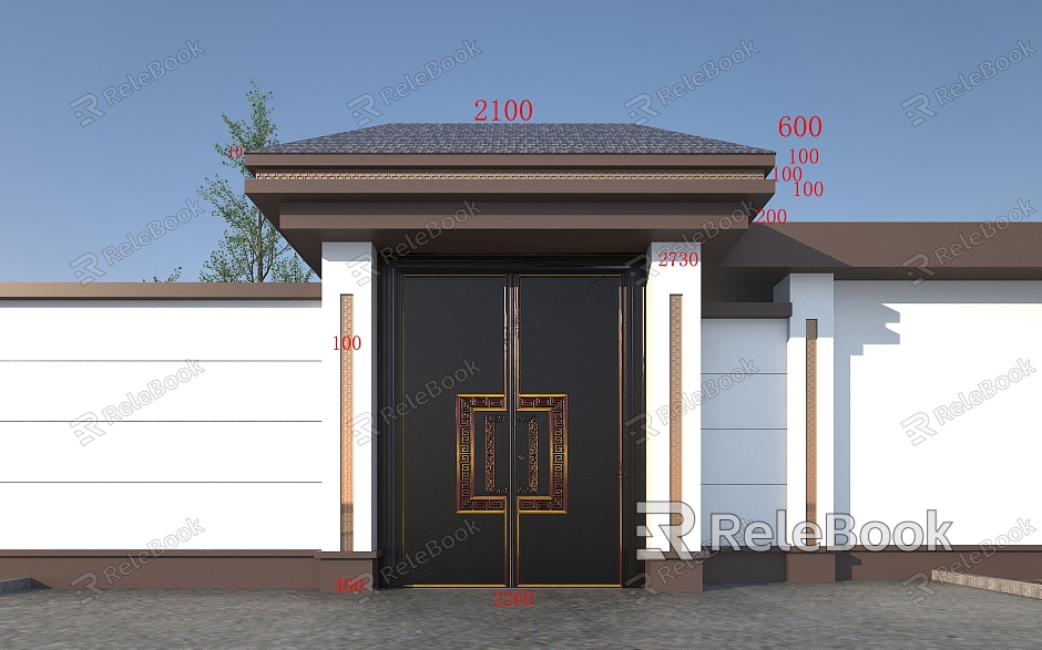 Gate in Chinese style model