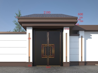 Gate in Chinese style model