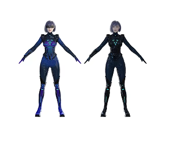 Science Fiction Space Suit Future Female Warrior Future Costume Space 3d model