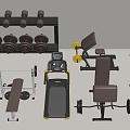 Modern Fitness Equipment 3d model