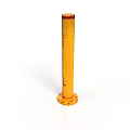 Yellow Rustic Column With Base And Textured Surface Design Element