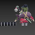 Cartoon Character Cartoon Swordsman Japanese Man Chivalrous Game Character Game Character Sushi Anime Character Anime Character Q Version Character 3d model