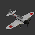 Vintage White Fighter Plane With Weathered Wings Black Propeller And Red Insignia