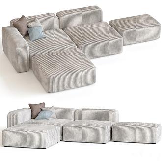 Modern Sofa Sorrento Multi-Fleece Fabric Sofa 3d model