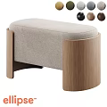 Modern Sofa Bench with Gray Upholstered Seat Cylindrical Wooden Legs and Color Options