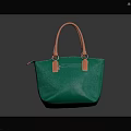 Green Stylish Tote Bag with Orange Handles and Metal Rings for Casual Everyday Fashion Accessory