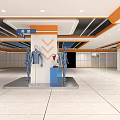 Modern Clothing Store Interior With Mannequin Display Spacious Layout And Stylish Ceiling Design 3d model