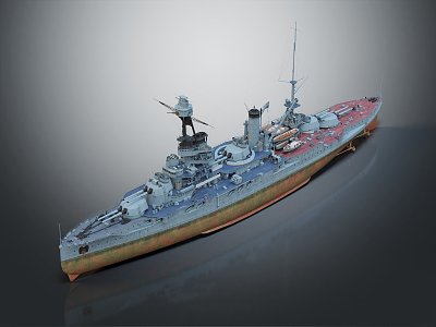 modern warship 3d model