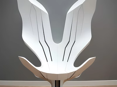 Modern Sculptural Single Chair With Streamlined White Artistic Design 3d model