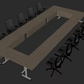 Modern Conference Table Office Desk Folding Table and Chair Folding Desk Folding Conference Table Folding Training Table 3d model