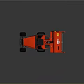 Red Riding Lawn Mower With Black Seat Steering Wheel And Cutting Deck
