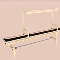 Industrial Conveyor Belt Equipment With Stainless Steel Frame And Black Transport Belt For Production Line
