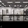 Modern Hair Salon Interior Design With Stylish Chairs Mirrors And Reception Counter