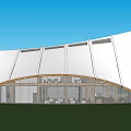 Unique Modern Sales Office Building Featuring Triangular Roof Glass Facade And Wooden Accents