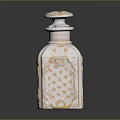 Artistic Ceramic Bottle Sculpture With Intricate Gold Accents And Hand Painted Colorful Patterns