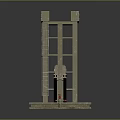 Wooden Catapult Mechanical Device With Gear System And Stable Base Stand
