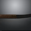 Vintage Weapon Knife with Metal Blade Brown Wooden Handle and Metal Ring
