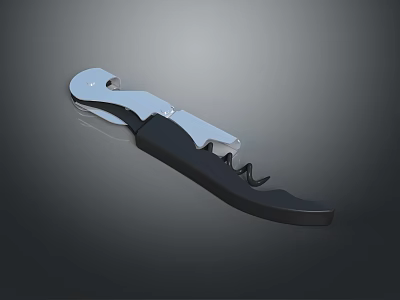 Practical Household Multi Tool With Metallic Silver Head And Black Handle 3d model