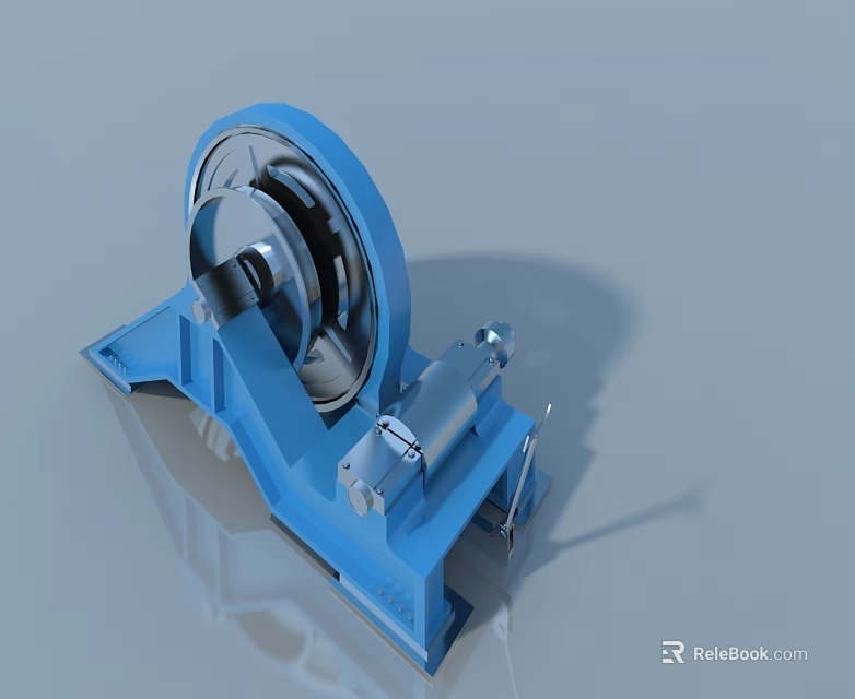 Blue Swing Door Hinge Mechanical Mechanism With Durable Components Structure 3d model 