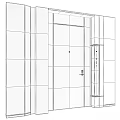 Modern Dark Wood Entrance Door With Metal Handle Door Number And Frame Design