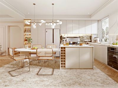 Nordic Kitchen Open Kitchen 3d model