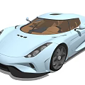 White Sports Car With Streamlined Design Brown Leather Seats And Large Alloy Wheels