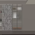 Modern Wardrobe Interior Design With Marble Patterned Panel Glass Doors And Built in Lighting 3d model